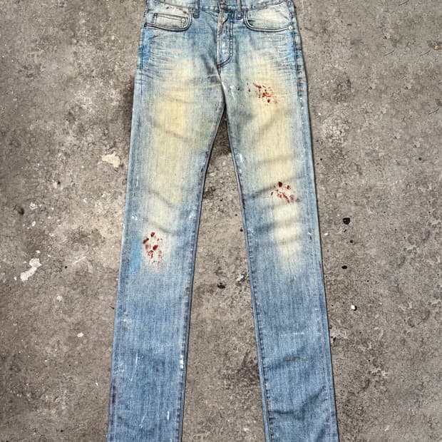 Dior Homme 2010ss Blood Paint Denimpants