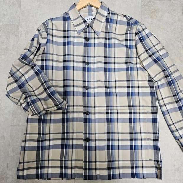 솔리드옴므 체크 셔츠 자켓 46