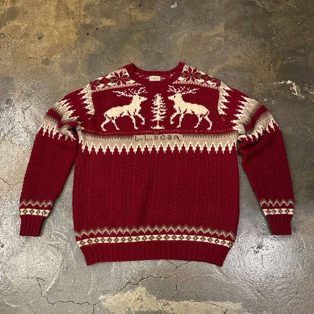 L.L.Bean 엘엘빈 램스울 크리스마스 패턴 니트 XXL
