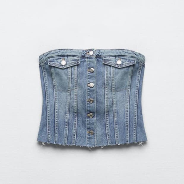 ZARA 자라 TRF 데님탑 s