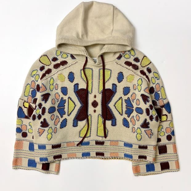 바쉬 23ss 크롭 패턴 스웨터 후드티 PN5160