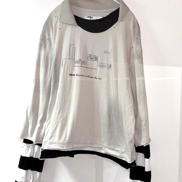 C2H4 레이어드 데미지 롱슬리브