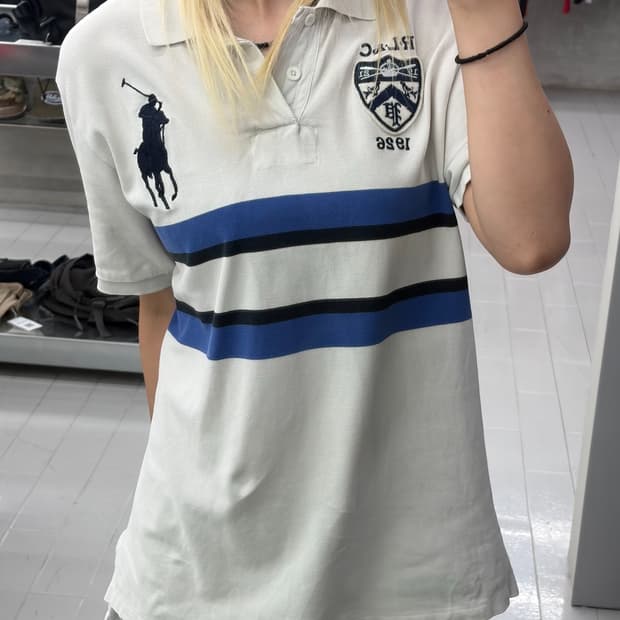 폴로 랄프로렌 빅포니 앰블럼 자수패치 스트라이프 PK 반팔 티셔츠