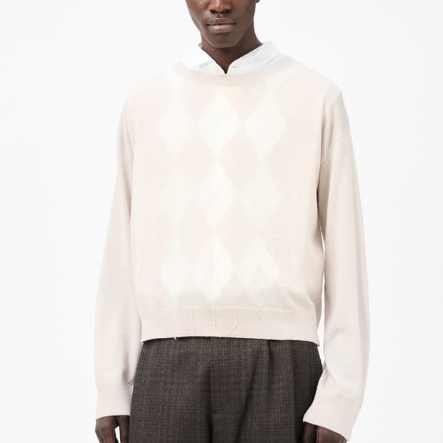 [46,48,50]아워레가시 25fw SONAR 아가일 니트/핑크