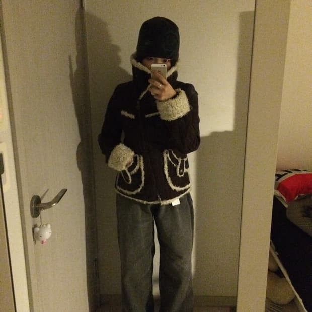 일본 빈티지 무스탕 퍼 자켓 