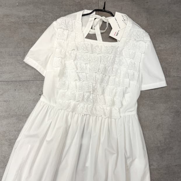 꼼데가르송 걸 포플린 레이스 디테일 원피스