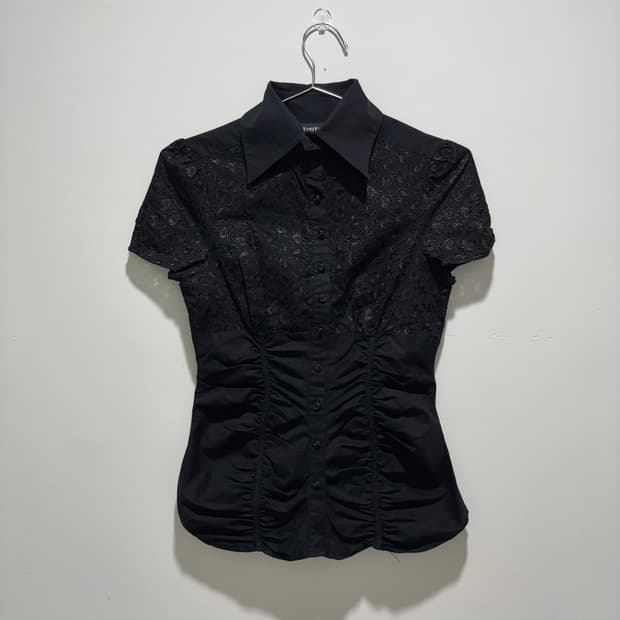 Bebe rose shirring blouse
