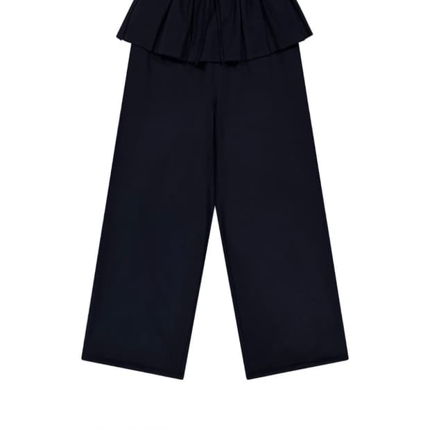 코이세이오 PLEATS OVER WOOL PANTS DARK NAVY