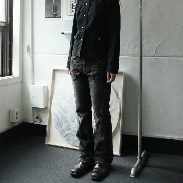 Lee 블랙 부츠컷 데님 팬츠