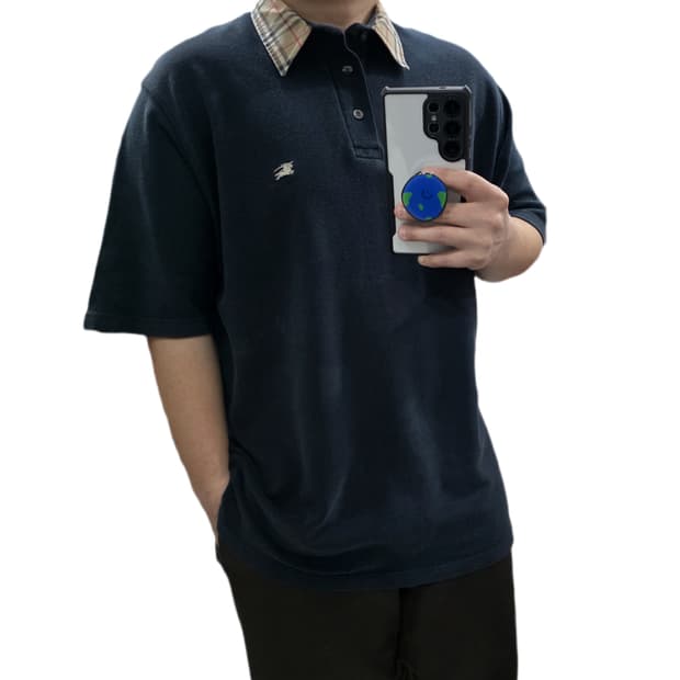 M 105 버버리 노바체크 반팔 카라티셔츠