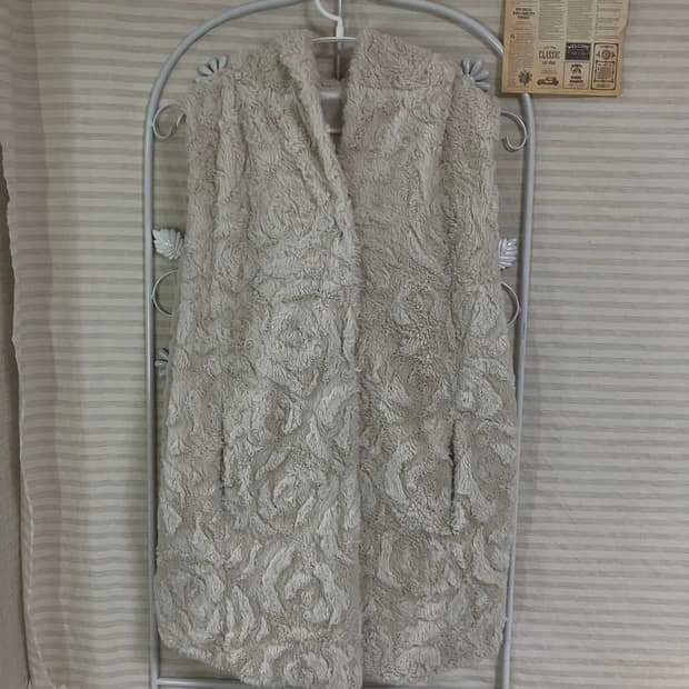 빈티지 아이보리 로즈 펄 조끼 911 y2k 스트릿 모리 갸루 일본빈티지