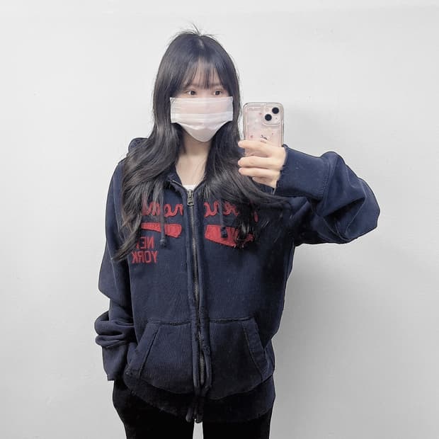 아베크롬비 스펠 로고 후드집업 네이비
