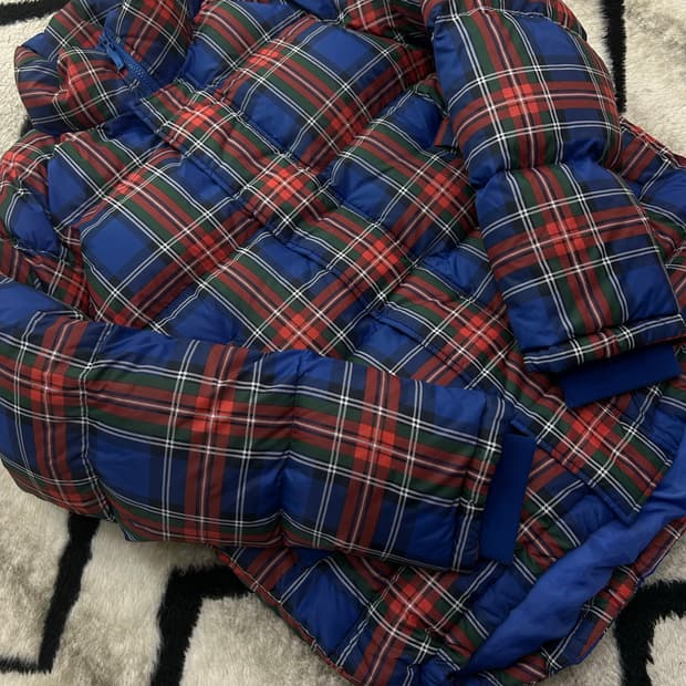 [L]유니클로xJw앤더슨 체크 경량 푸퍼패딩