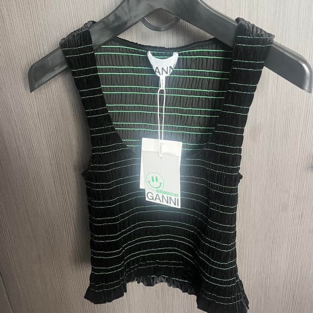 ganni velvet top