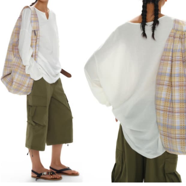 oinimi 옐로우체크 숄더 크로스백