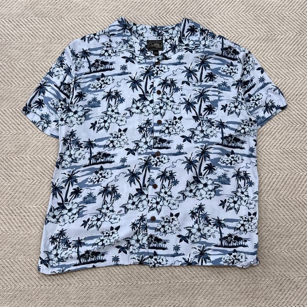 하와이안 플라워 패턴 셔츠 r3971