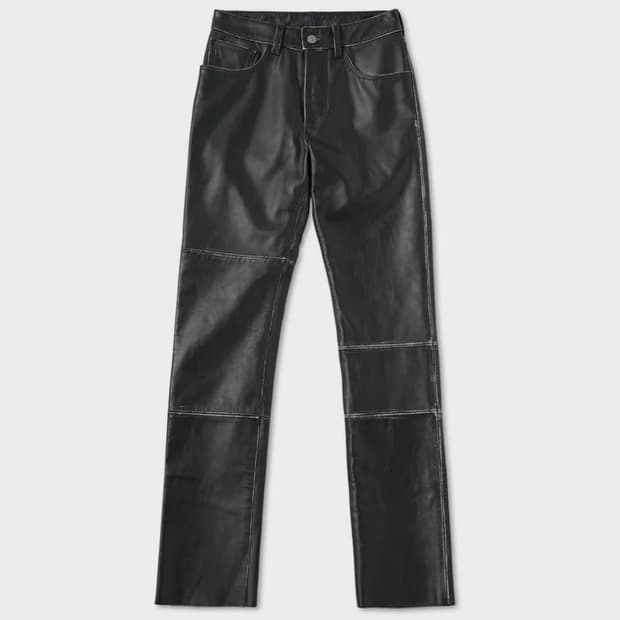 메종 마르지엘라 mm6 레더 스트레이트 팬츠