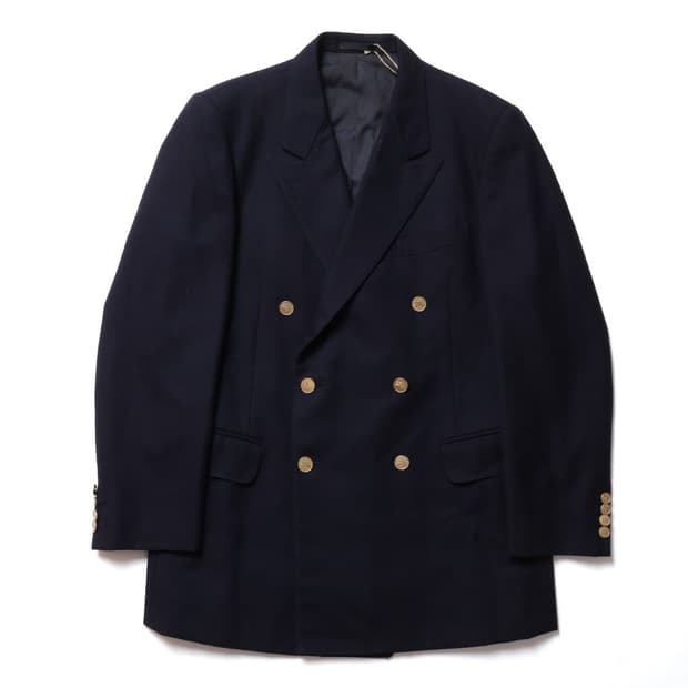 Burberrys Gold Button Double Wool Blazer