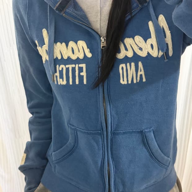 아베크롬비 블루 후드집업 M