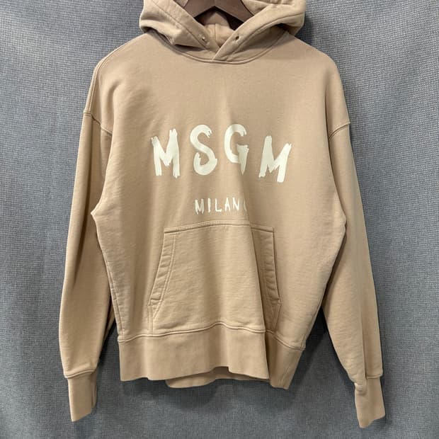 MSGM 베이지 로고 후드티