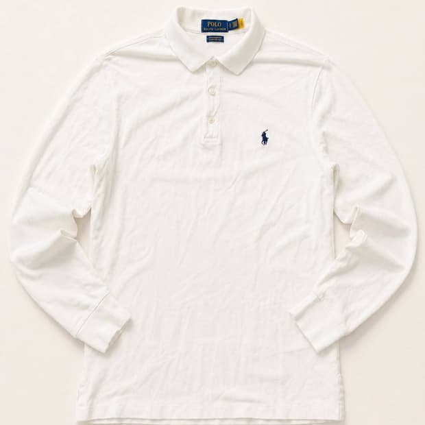 Polo 폴로 랄프로렌 QR인증 화이트 PK 롱 슬리브