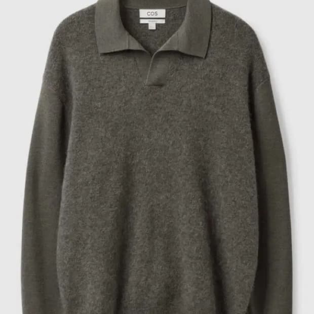 Cos 오픈카라 모헤어 니트 그레이 M