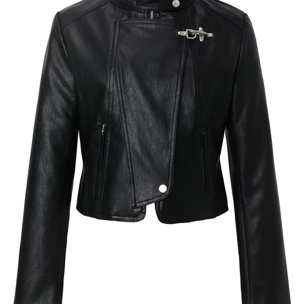 Flight Leather Biker Jacket (black)