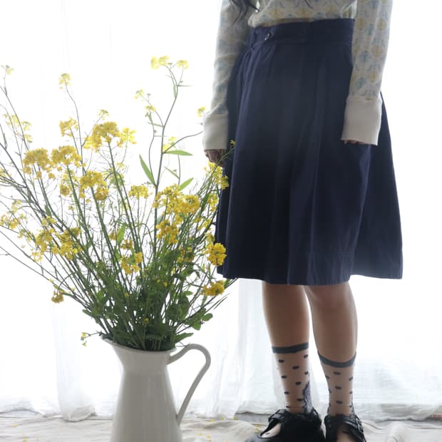 [MHL] Navy Midi Skirt