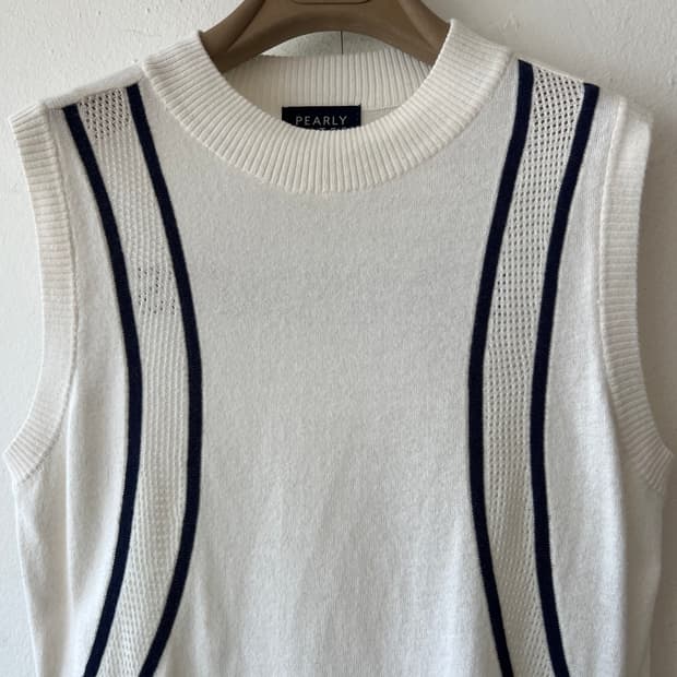 파리게이츠 여성 아이보리 골프조끼 니트조끼