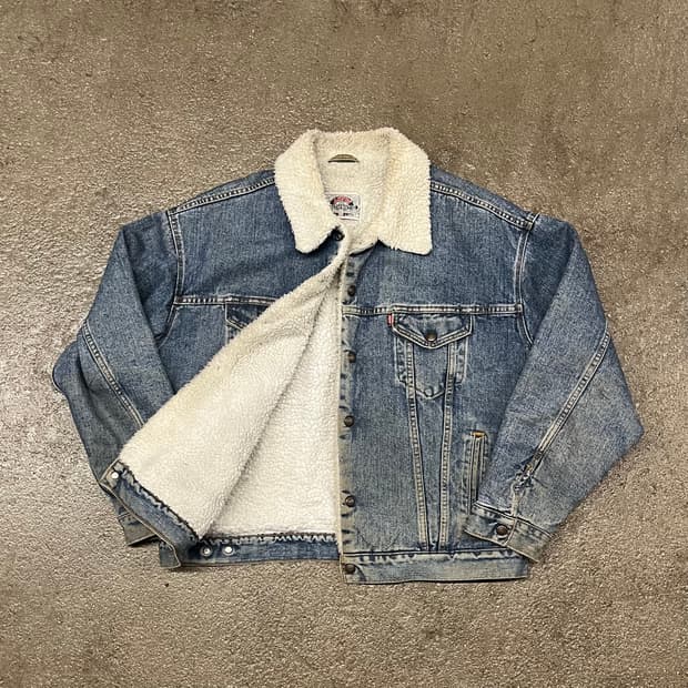 90s USA 리바이스 쉐르파 데님 자켓 (110)