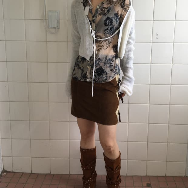 String point knit bolero