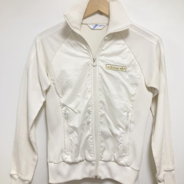 아디다스 화이트 골드 져지 트랙탑 빈티지 집업 자켓