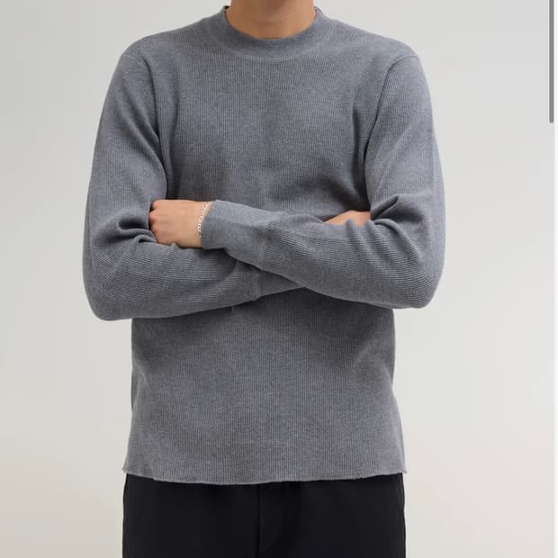 자운드 jjjjound 와플 롱슬리브 챠콜 xl 새상품