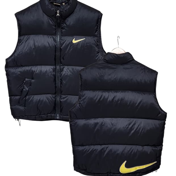 L 나이키 90s 빅로고 올드스쿨 조끼 베스트 패딩 자켓