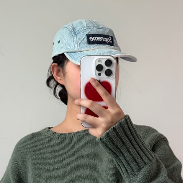 슈프림 펀치드 데님 캠프캡