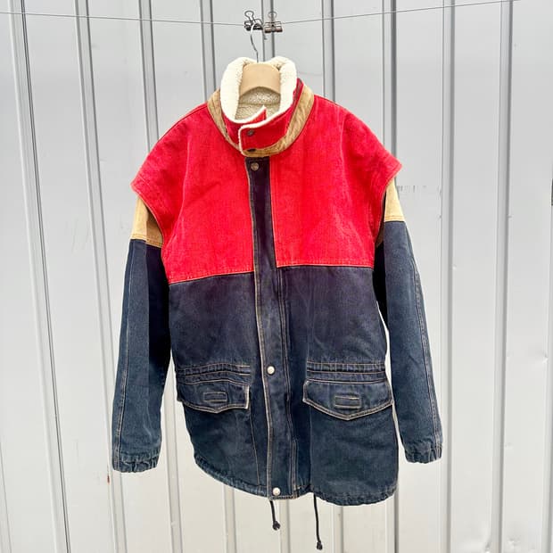 프랑스 빈티지 컬러블록자켓