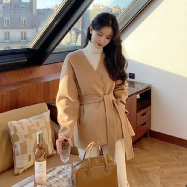 베니토(BENITO) 레아나 울100 노카라 하프코트 프리사이즈 새상품