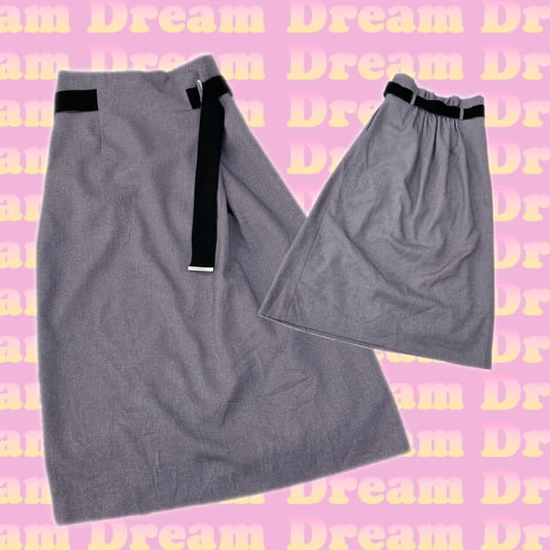 EDIST.  CLOSET 퍼플 벨트 롱 스커트 