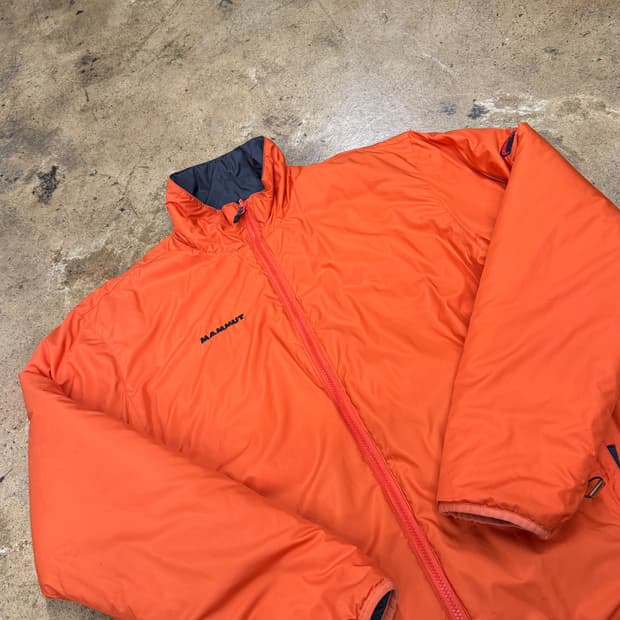 [정품/L] 마무트 오렌지 카키 양면 경량 패딩 자켓 b19