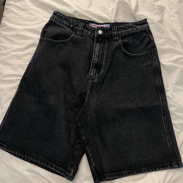 bombshell 데님 반바지 쇼츠 jorts 흑청 30