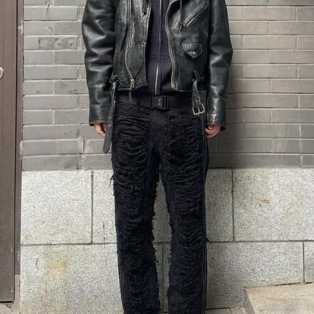 99%Is 디스트레드 베크로 데님팬츠