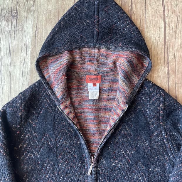 MISSONI Mohair Knit Zip-Up Hoodie