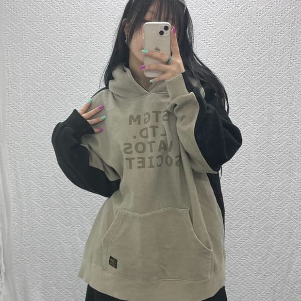 스티그마 오버사이즈 헤비 스웻 후드티 L C06985