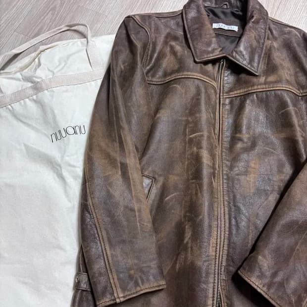 NUUANU/ 누아누/ 레더 자켓/ 누아누 브라운 레더자켓