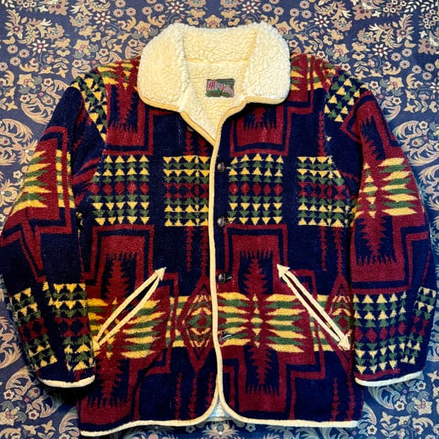 빈티지 Mikebirnes 사우스웨스턴 플리스 자켓