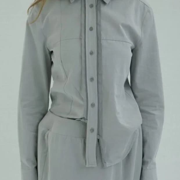 Eont’s origami cotton shirts gray 에옹쓰