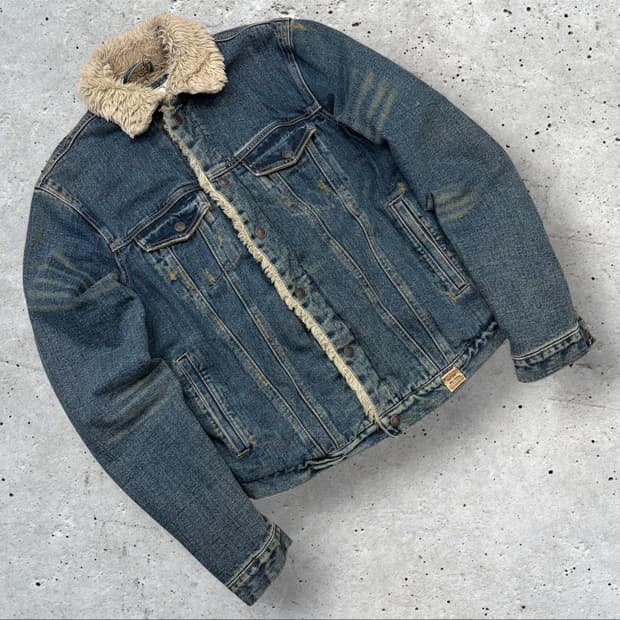 [L] 아베크롬비 워싱 데님 쉐르파 자켓 C950