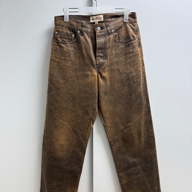 Stussy bigOL 스투시 페이크 레더 팬츠 28