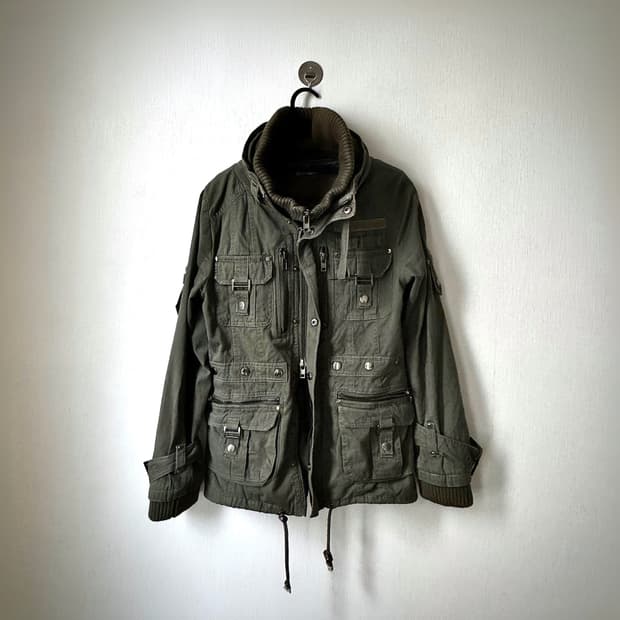 고스트오브할렘 투카라 하이넥 2way 스터드 버클 자켓 y2k 펑크