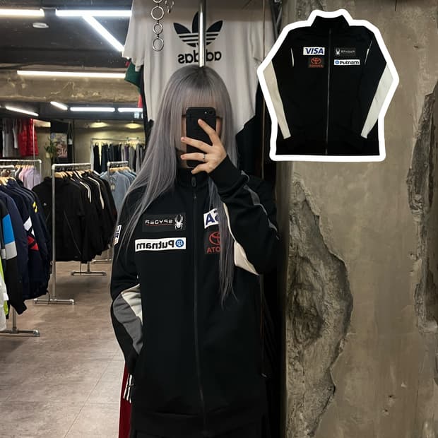 스파이더 US 스키팀 플리스 레플리카 트랙탑 집업 블랙 XL #csz25